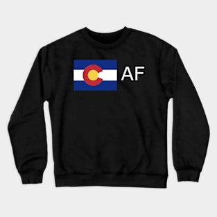 Colorado Flag State Outline AF (white) Crewneck Sweatshirt